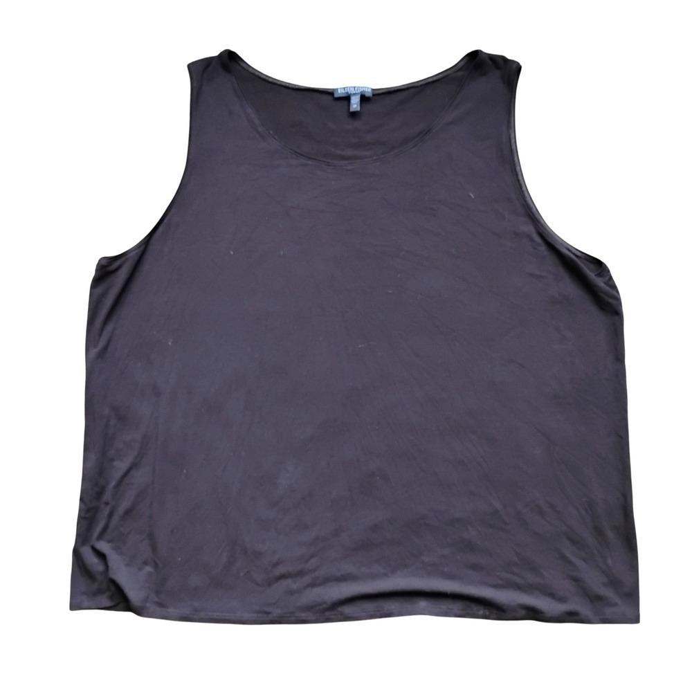 Eileen Fisher Woman 3X Tank Top Brown Sleeveless Rayon Blend Casual